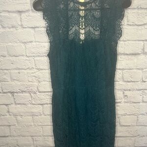 Free People intimately medium Deep Teal Lace Dress mini